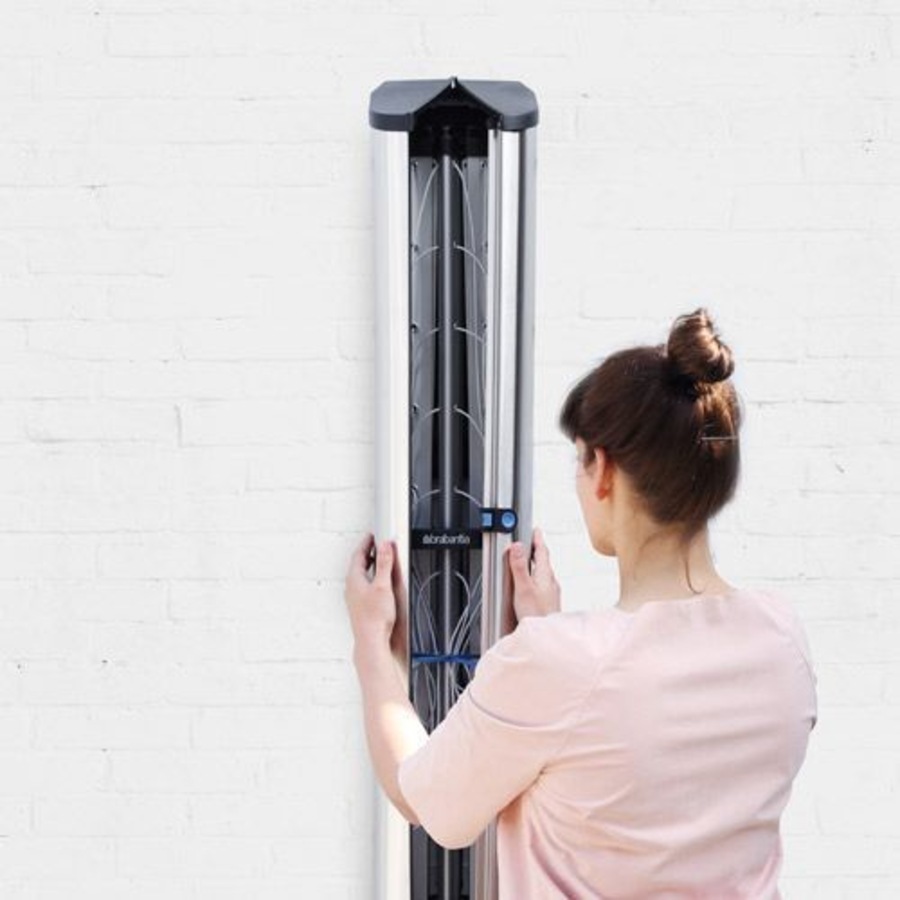 Brabantia Wall Fix Fold Away Clothes Line W/ Storage Box 24m