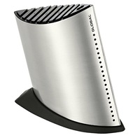 Global Ship Shape 9 Slot Knife Holder Block - Stainless