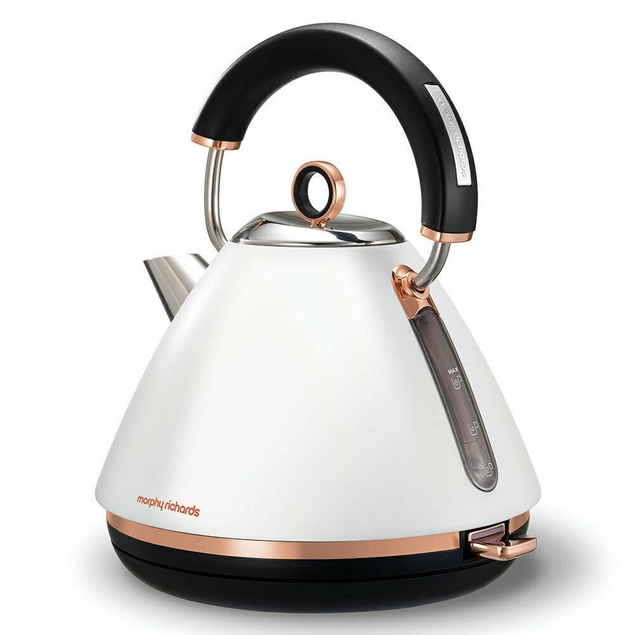 NEW MORPHY RICHARDS ACCENTS ROSE GOLD KETTLE + 4 SLICE TOASTER - MATTE WHITE