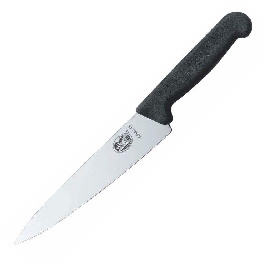 Victorinox Cooks Carving Knife 19cm - Fibrox Handle Black 5.2003.19