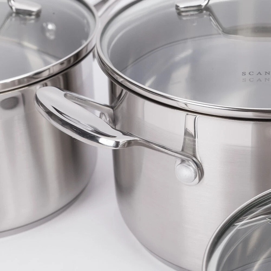 Scanpan Impact 3 Piece Saucepan Set - Stainless Steel 3pc