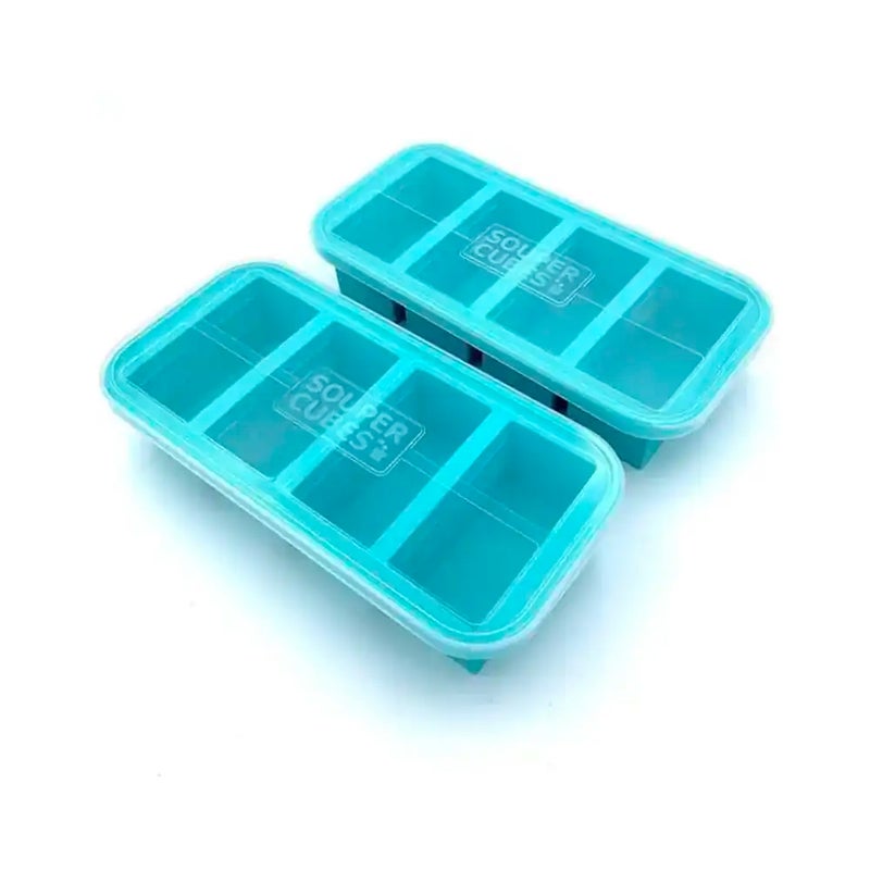 Souper Cubes 1/2 Cup Tray Freezer Storage Tray 6 Servings W/Lid