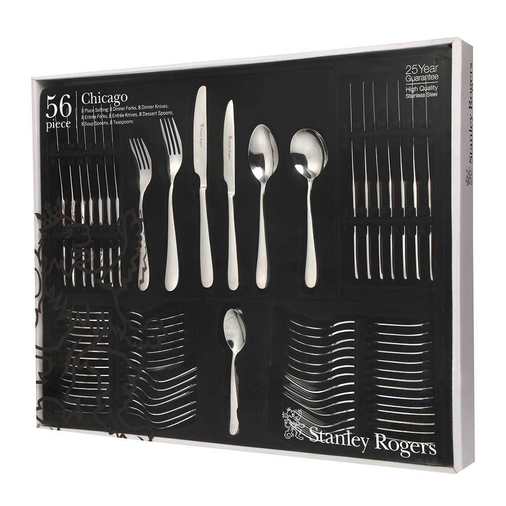 STANLEY ROGERS 56 Piece Stainless Steel CHICAGO 56pc Cutlery Set