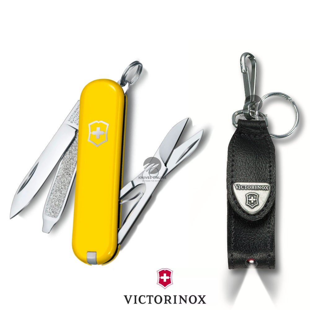 Victorinox Swiss Army Classic Sunny Side Knife + Pouch Bundle