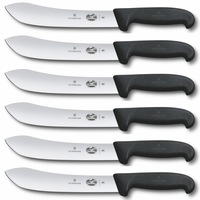Victorinox Fibrox Wide Tip Butcher Bullnose 8" / 20cm Knife 5.7403.20 - Set of 6