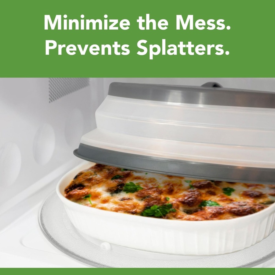 Tovolo Collapsible Microwave Food Cover Anti-Splatter 26cm Charcoal - Set of 2