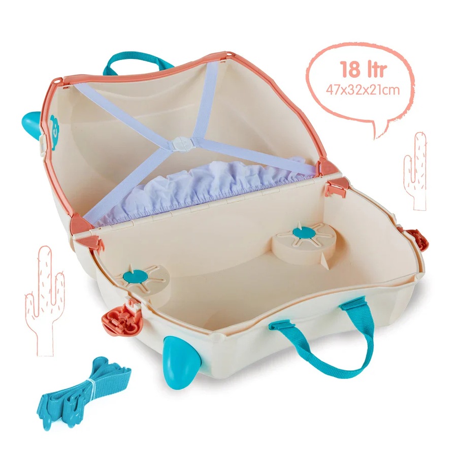 Trunki Ride on Kids Suitcase Luggage Toy Box - Lola the Llama