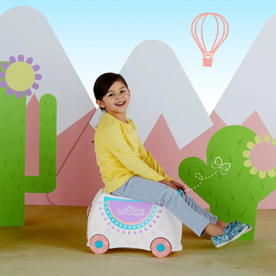 Trunki Ride on Kids Suitcase Luggage Toy Box - Lola the Llama