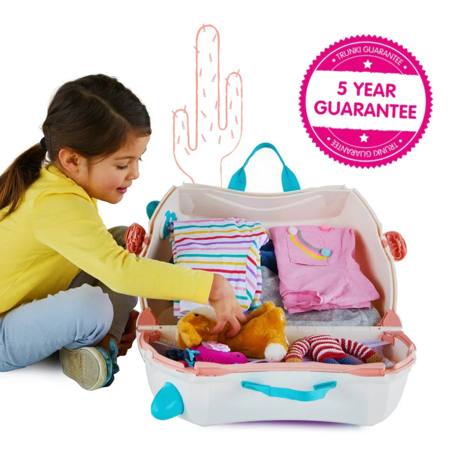 Trunki Ride on Kids Suitcase Luggage Toy Box - Lola the Llama