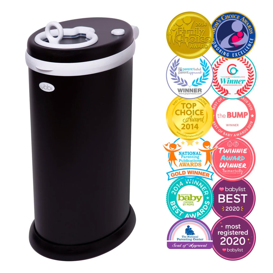 Ubbi Nappy Bin Diaper Pail - Matte Black
