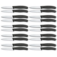 Victorinox Swiss Classic Paring 8cm Knife Pointed Blade Black 6.7603 - Set of 20