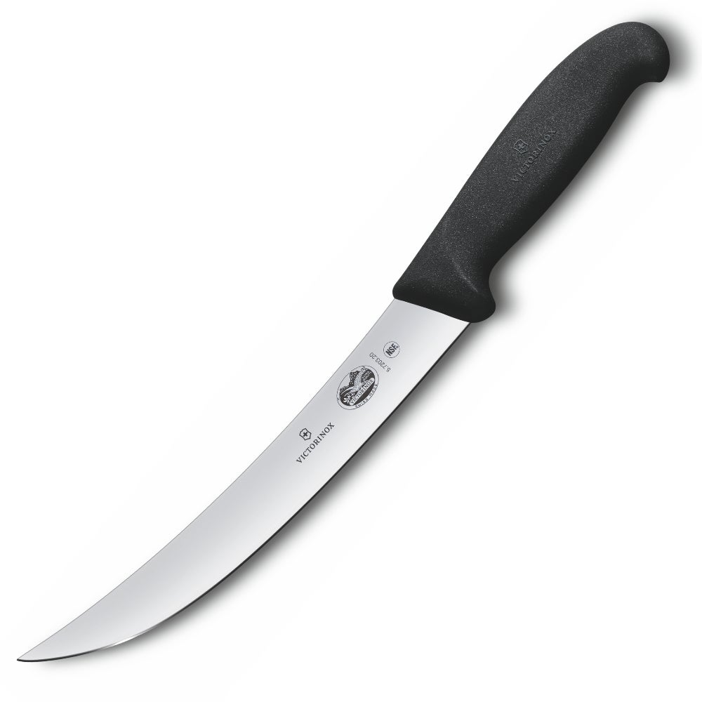 Victorinox Black Fibrox Narrow Breaking Curved 25cm Knife - 5.7203.25