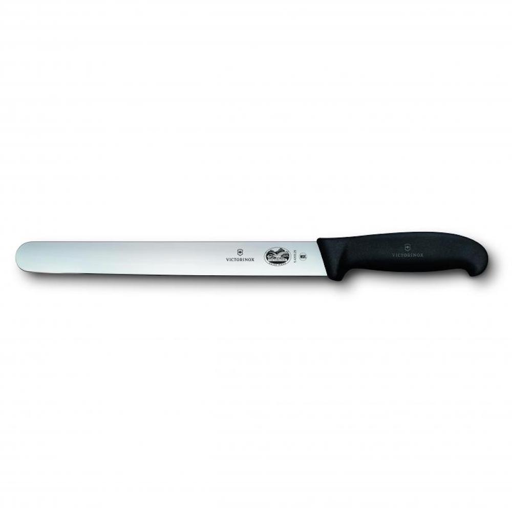 Victorinox Slicing 25cm Knife Round Plain Edge Fibrox 5.4203.25 Black