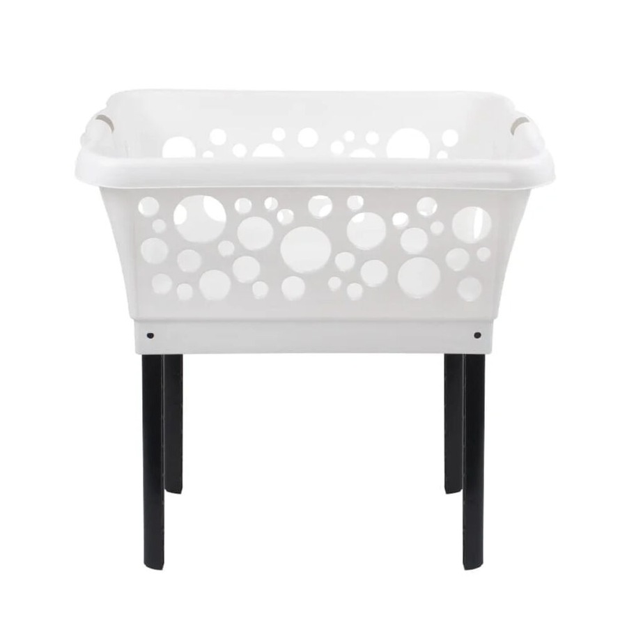 White Magic Laundry Basket on Legs - 50L Capacity