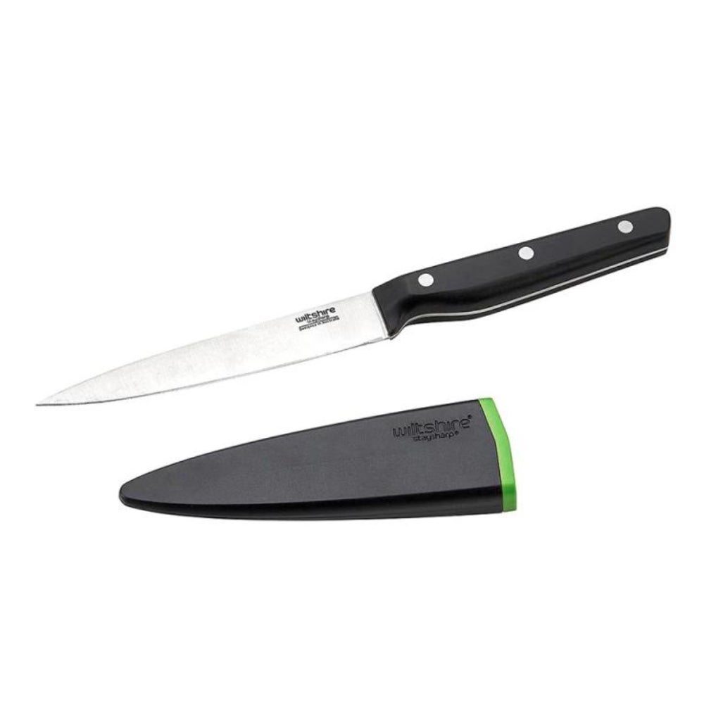 Wiltshire Staysharp Triple Rivet Utility Knife 13cm with Sharpener 