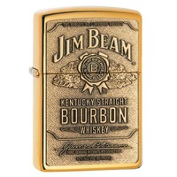 Zippo Jim Beam Full Label Brass Chip - High Polished Brass Lighter 94258