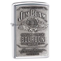 Zippo Jim Beam Full Label Pewter Chip - High Polished Chrome Lighter 94257