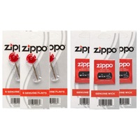 Zippo Lighter 3 x Flints & 3 x Wicks - Total 18 Flints + 3 Wicks