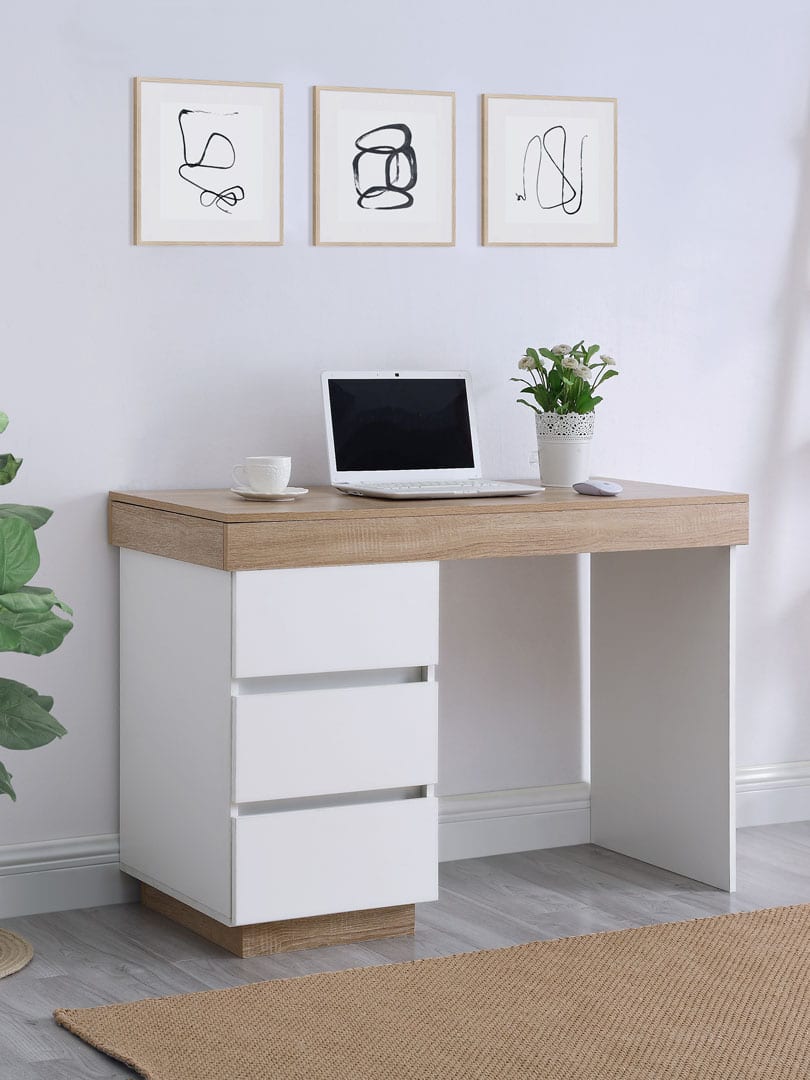 cuppa white wooden desk