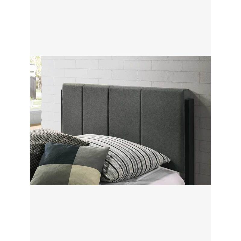 Buy Tiva Upholstered Fabric Bed Frame - Charcoal - MyDeal