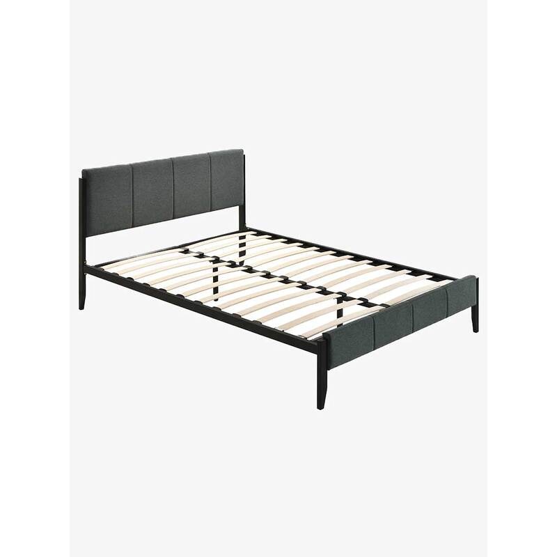 Buy Tiva Upholstered Fabric Bed Frame Charcoal MyDeal