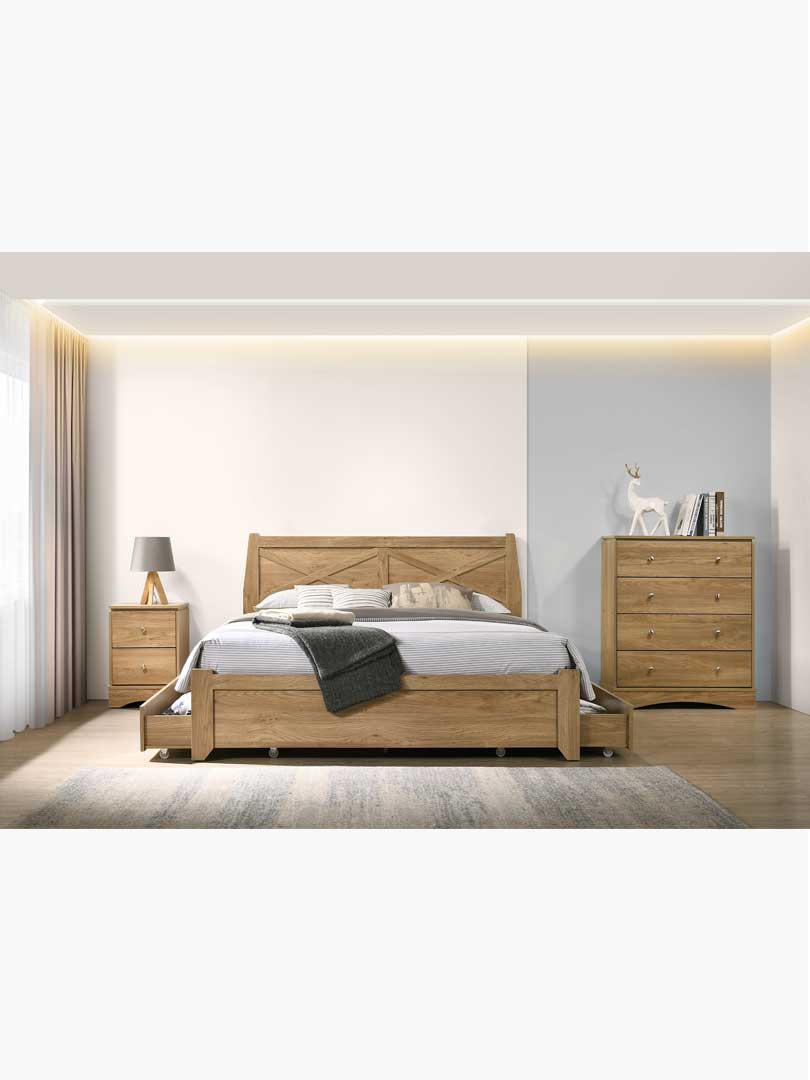 Mia bed frame with store storage drawers