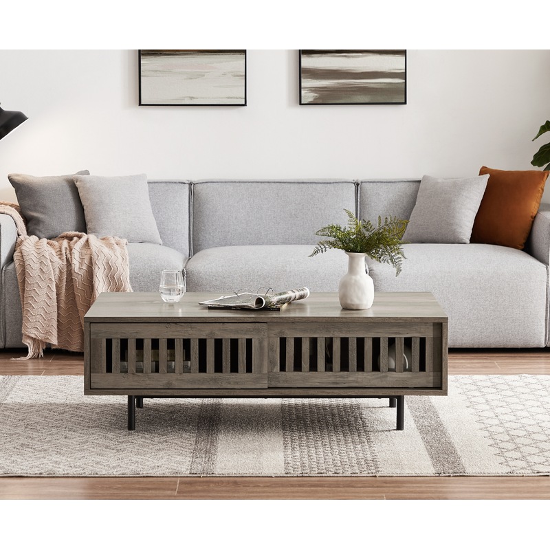Buy Nathan Midcentury Modern Dark Coffee Table with Storage MyDeal