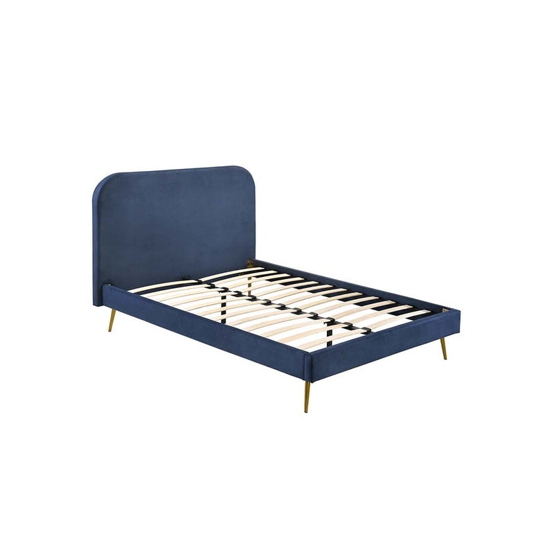 Lulu Velvet Bed Frame With Golden Metal, How To Hide Bed Frame Legs Sims 4