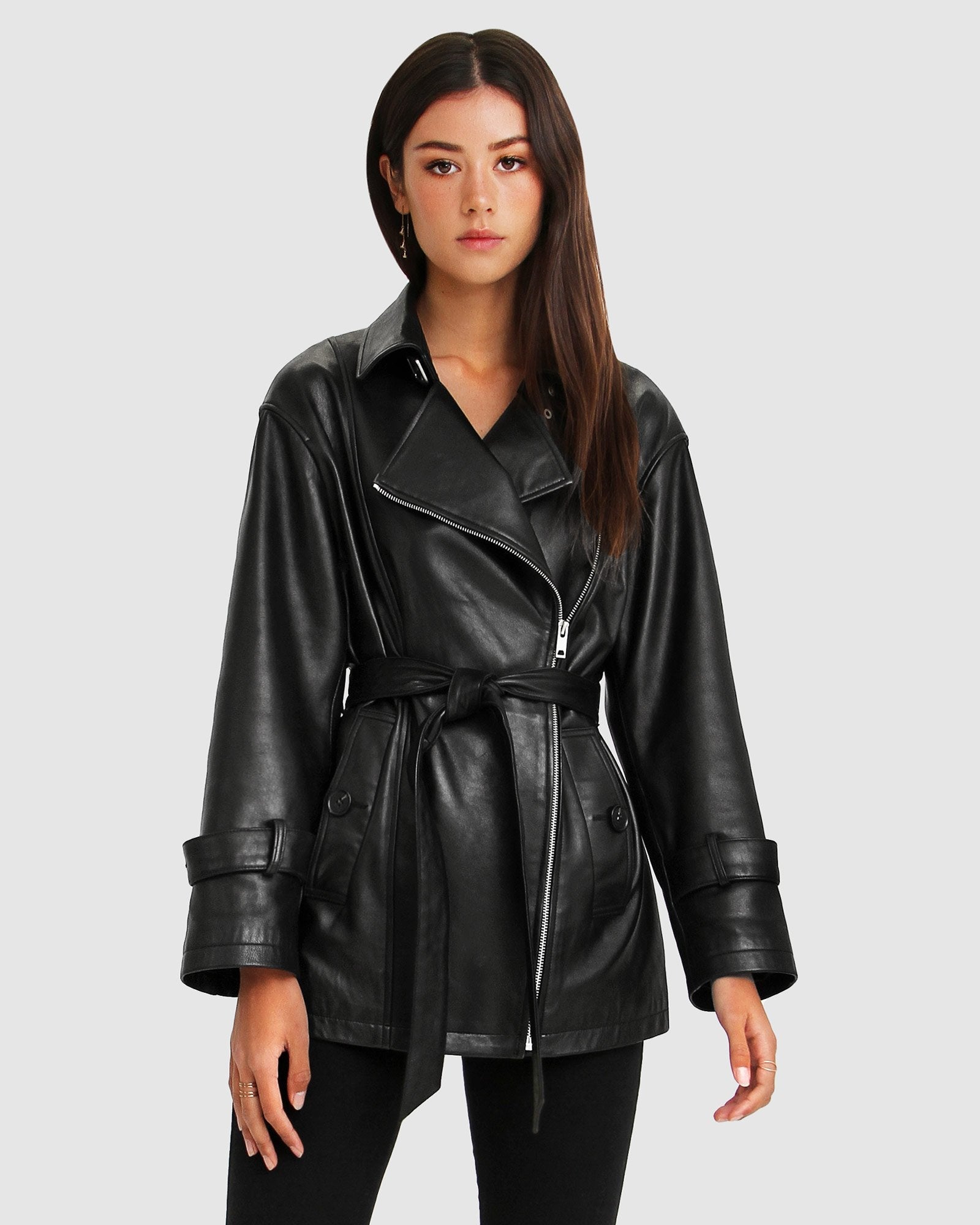 BFF Belted Leather Jacket