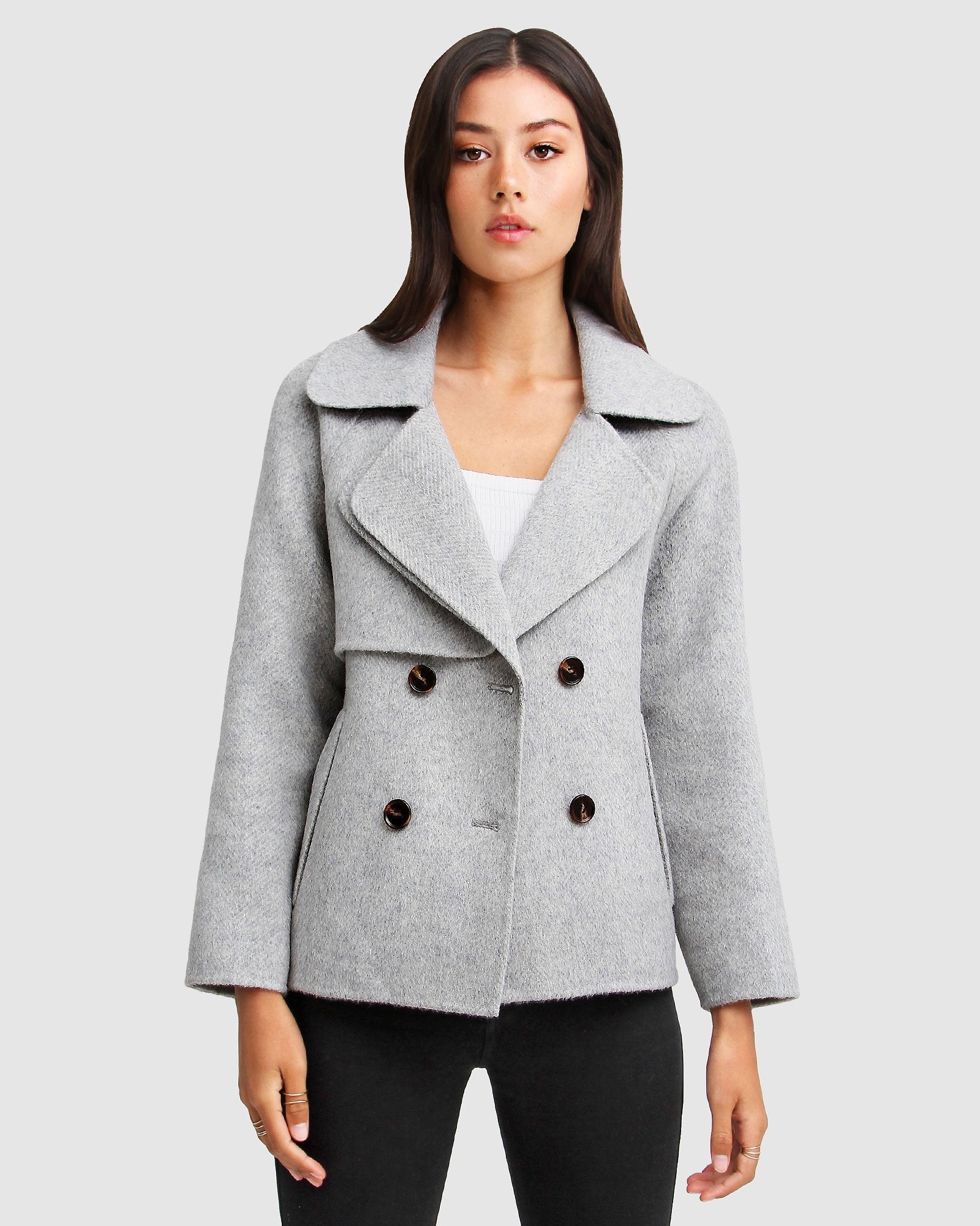 I'm Yours Wool Blend Peacoat - Grey