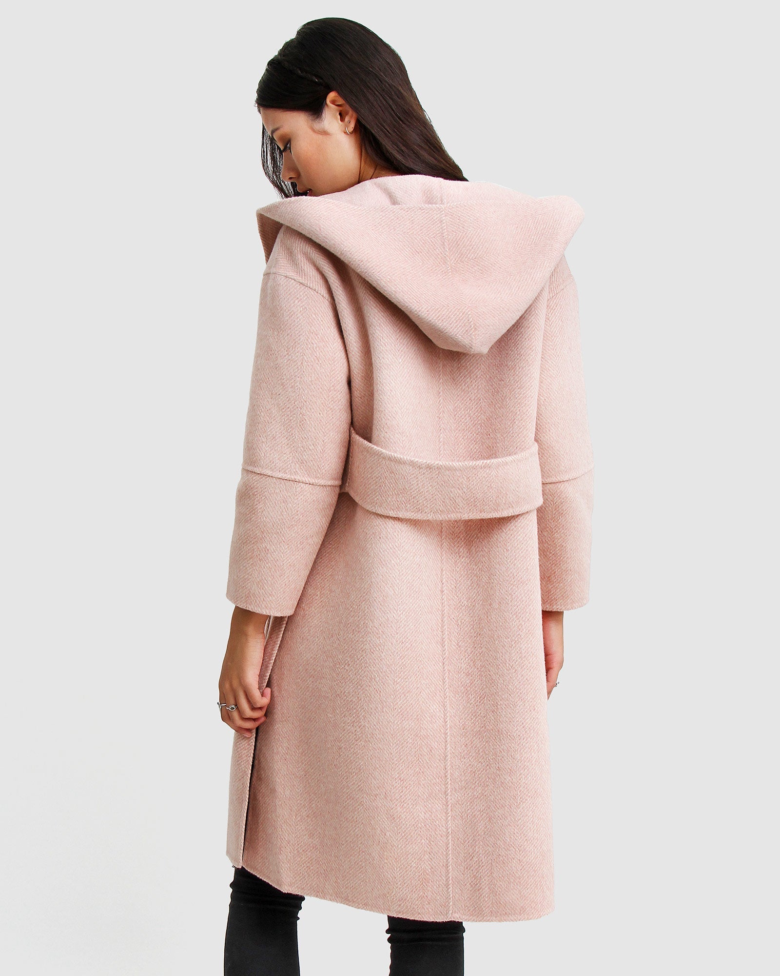 walk this way wool blend hooded coat