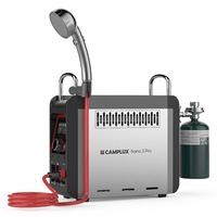 CAMPLUX 10L Portable Hot Water Heater Kit Rechargeable for 453g Propane Canister Outdoor Shower System