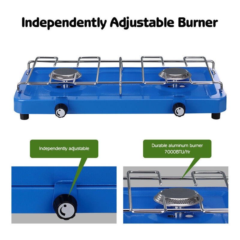 Buy CAMPLUX Camping Stove 2 Burner Gas Portable Butane BBQ Stove Cooker