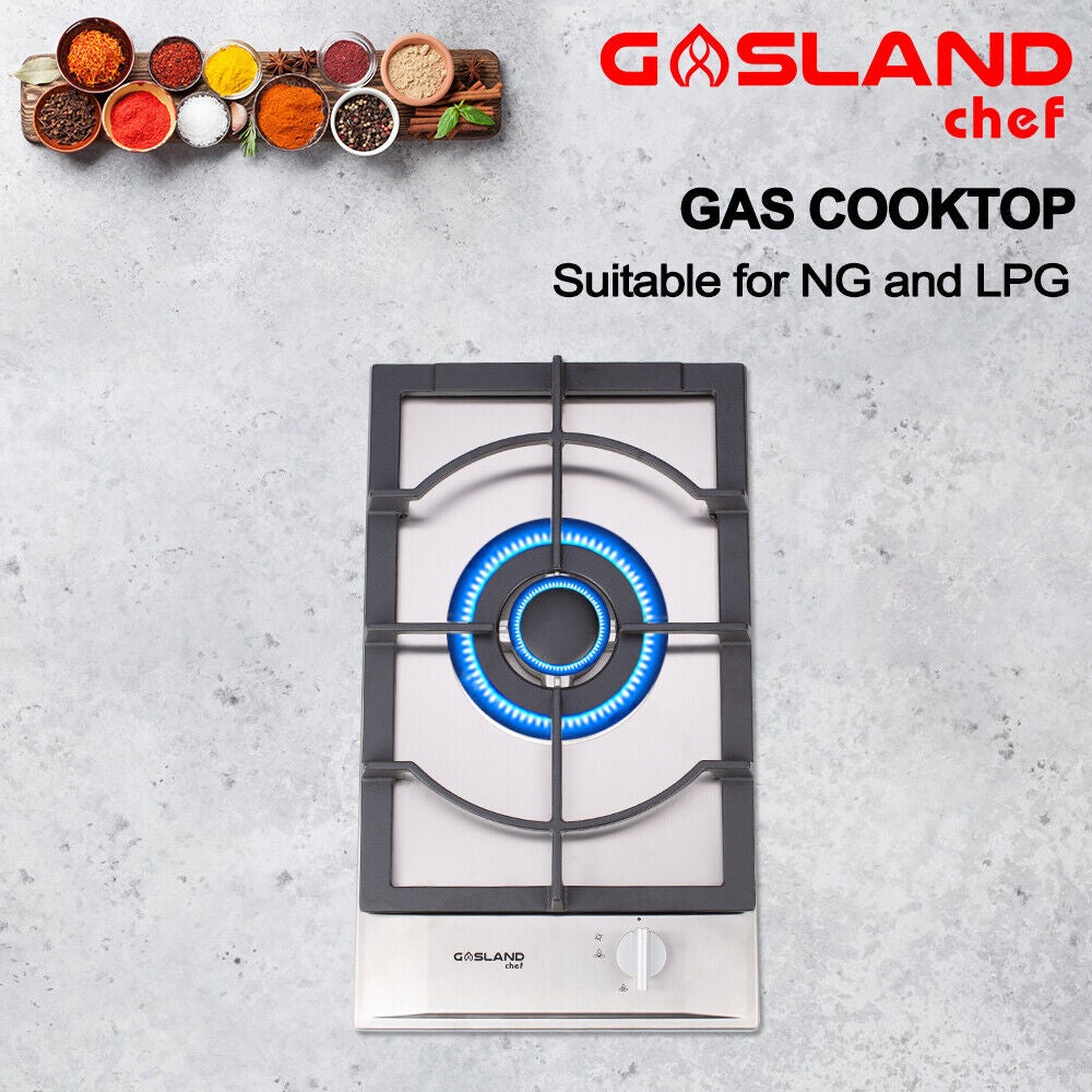 GASLAND chef 30cm Gas Cooktop Single Burner Stainless Steel Cooking Stove