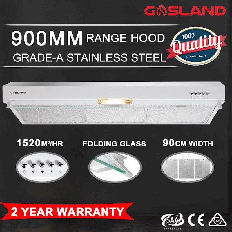 Gasland Chef Stainless Steel 90Cm 900Mm Rangehood Slim Glass Range Hood