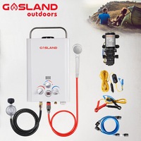GASLAND Instant Gas Hot Water Heater 8L/Min Outdoor Camping Warm Shower with Pump Hose Fittings