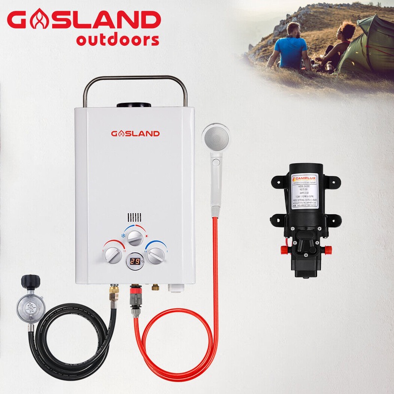 Buy GASLAND Portable 8L Gas Water Heater Outdoor Hot Shower System with