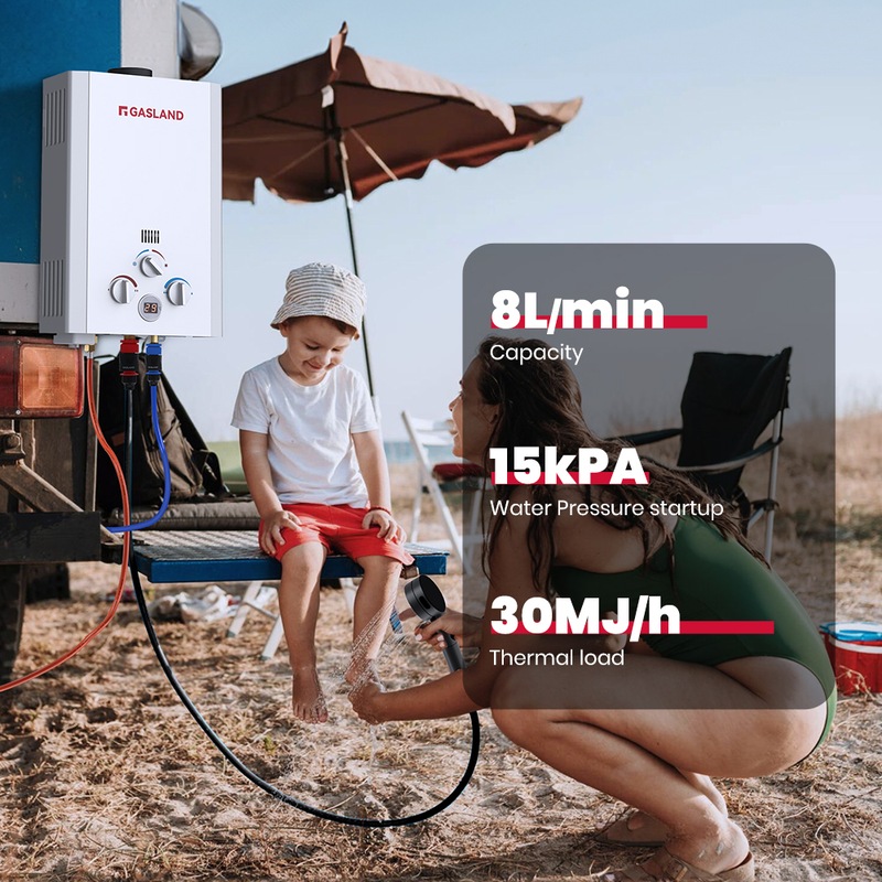 Buy GASLAND Portable Gas Water Heater 8L/Min Caravan Instant Hot Shower