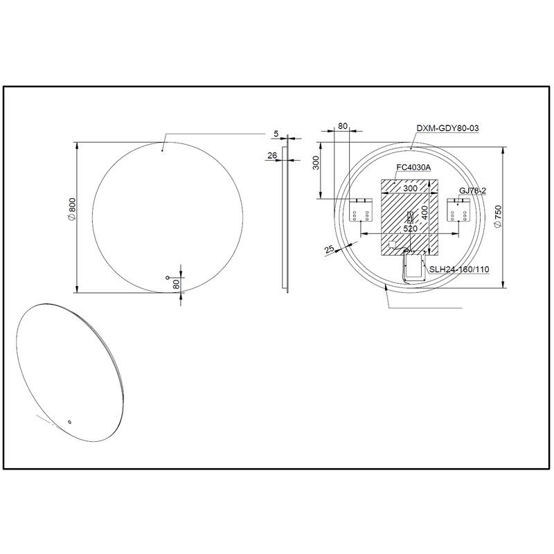 Buy Aurora Round Backlit Bathroom Mirror with Demister 600mm or 800mm