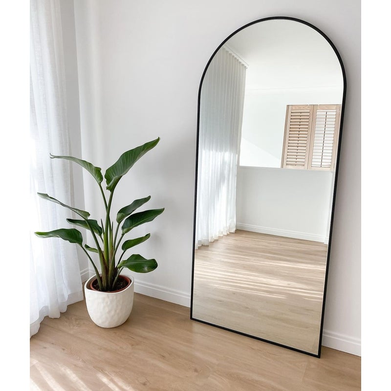 Black Arch Mirror Metal Frame, Wooden Arch Mirror Full Length