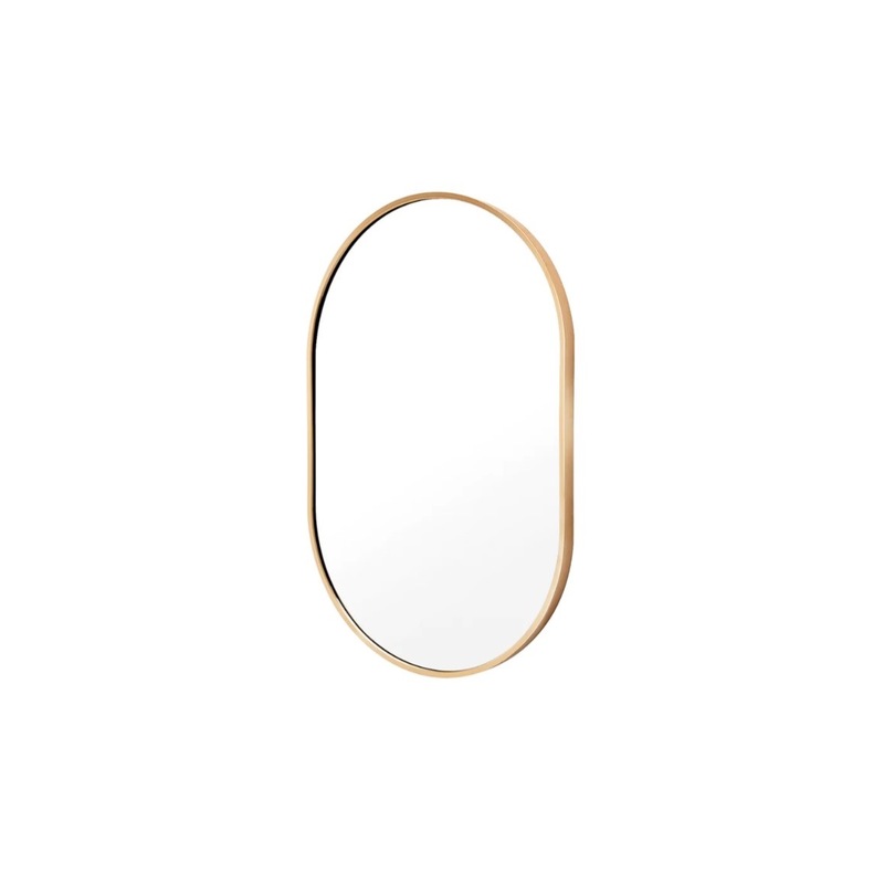 Buy Gold Wall Mirror Oval Aluminum Frame 50cm / 45cm MyDeal