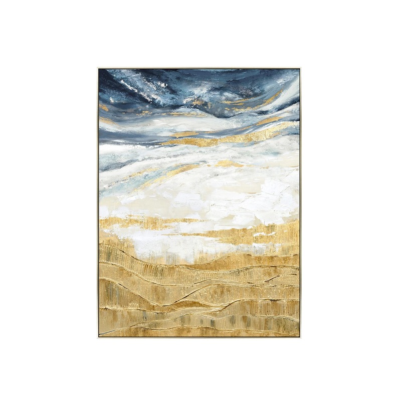 Buy Golden Abstract Horizon Wall Art Canvas 120cm x 90cm MyDeal