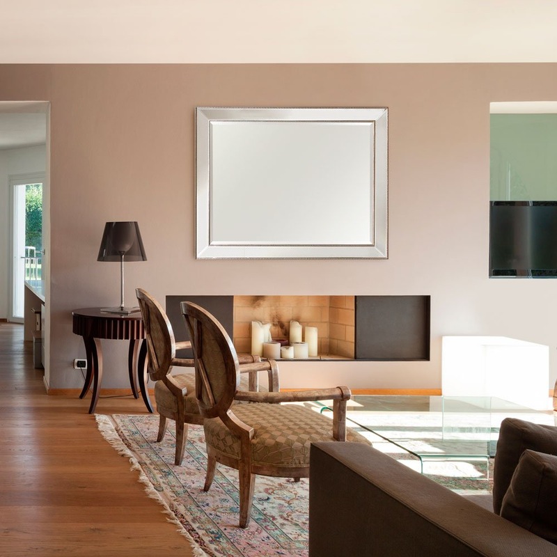 Buy Large Silver Beaded Wall Mirror 140cm x 110cm MyDeal