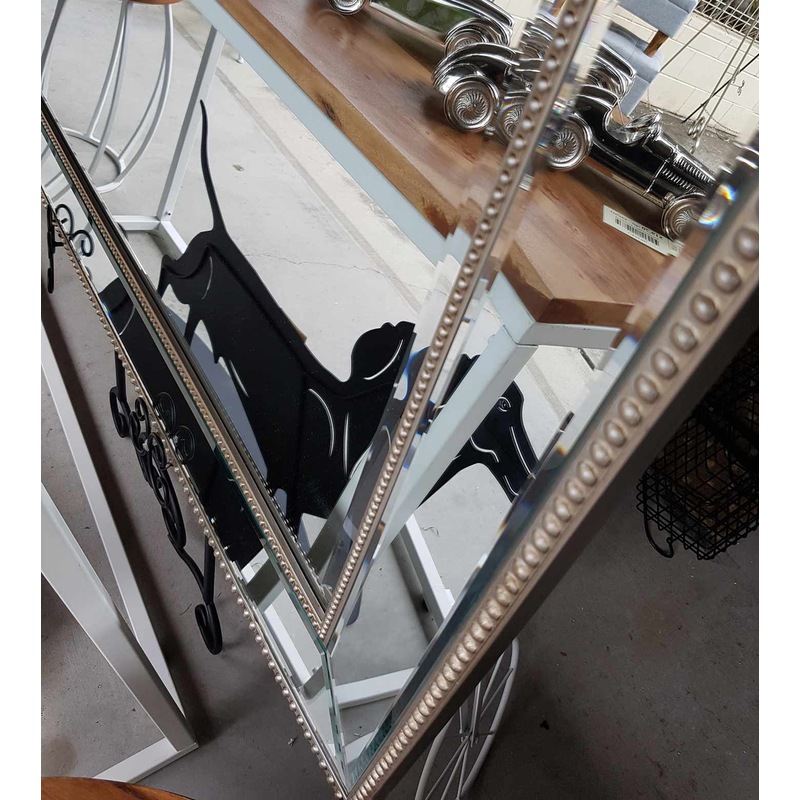 Buy Large Silver Beaded Wall Mirror 140cm x 110cm MyDeal