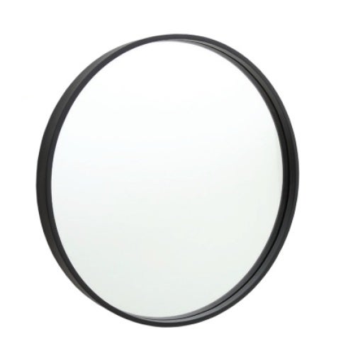 Milan Round Black Metal Frame Bathroom Mirror - (60cm) or (90cm)
