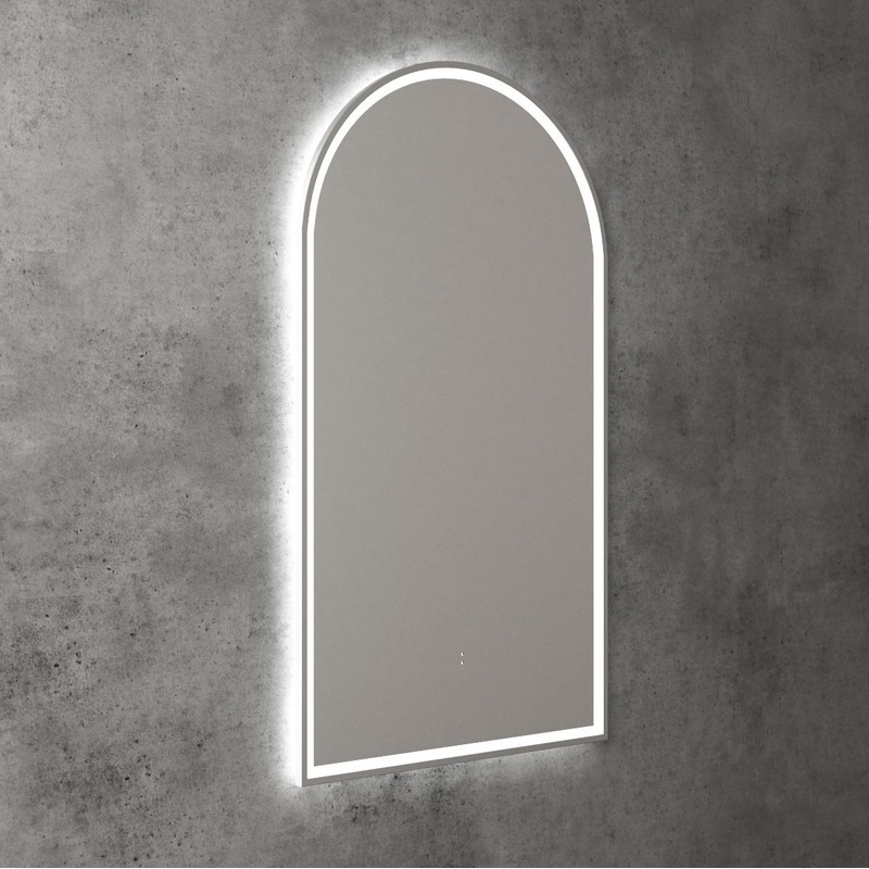 Buy Touchless LED Arch Mirror with Brushed Nickel Frame 90cm x 50cm