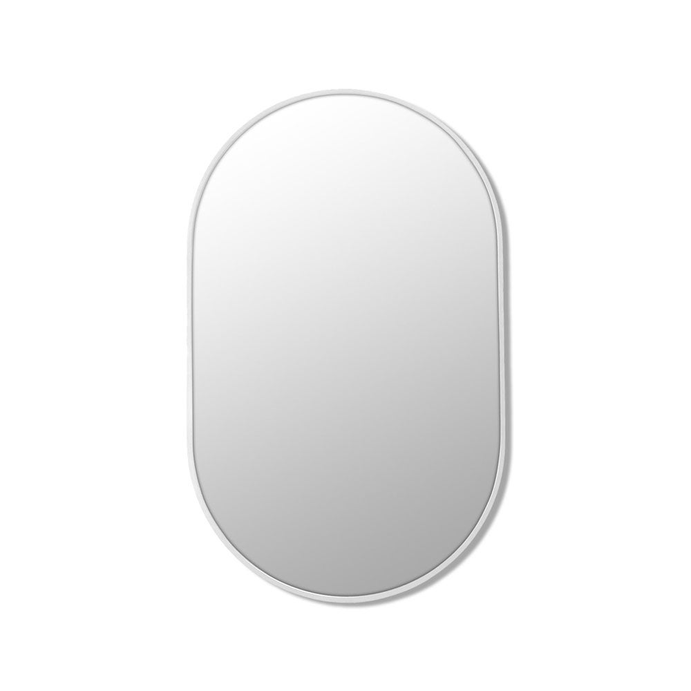 White Pill Shape Metal Framed Bathroom Mirror – 2 Sizes: 70x50cm / 90x56cm