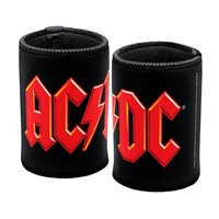ACDC Logo Beer Can Bottle Cooler Stubby Holder Cosy (Red and Black)