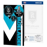Adelaide Port Power AFL Greeting Card with Player BADGE Birthday Fathers Mothers Day