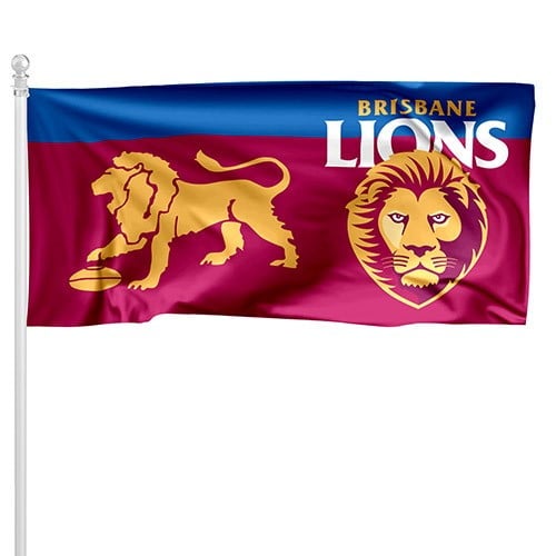 AFL Brisbane Lions Pole Flag LARGE 1800x900mm Licensed (Pole not included)